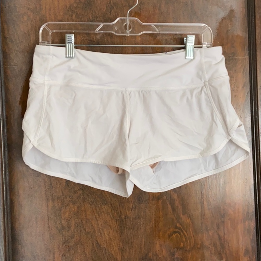White lulu speed shorts